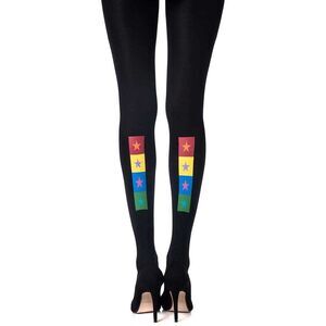 Zohara Rainbow Star Tights ZOF223BMC Women Blackmulticolour Hosiery